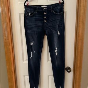 KanCan Blue High Rise Distressed Jeans